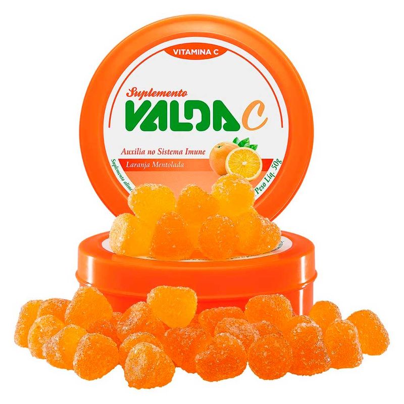 Pastilha Vita C Laranja Mentolada 50g - Valda