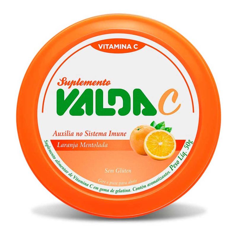 Pastilha Vita C Laranja Mentolada 50g c/10 - Valda