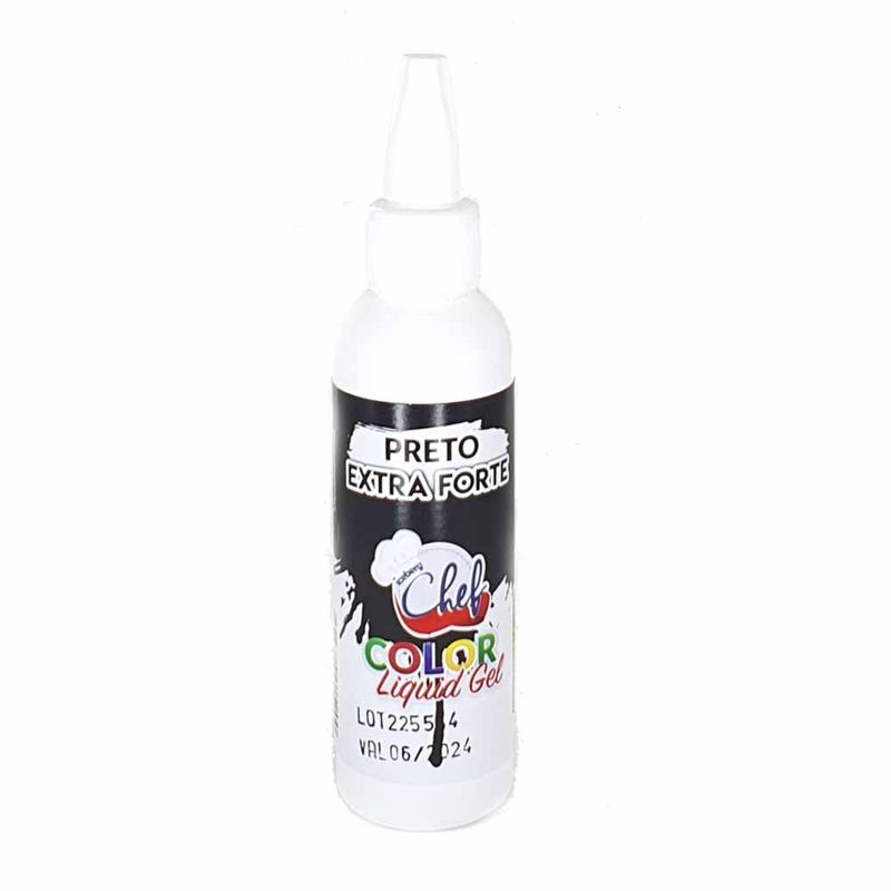 Corante Líquido Gel Cor Forte Preto 60g - Iceberg Chef