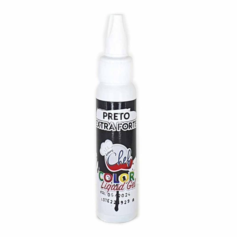 Corante Líquido Gel Cor Forte Preto 25g - Iceberg Chef