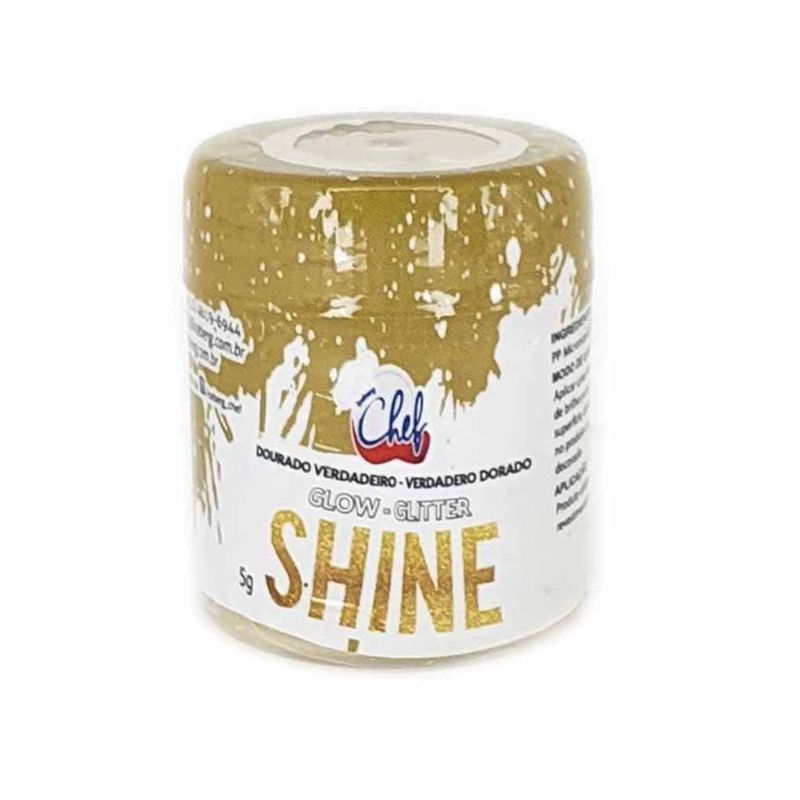 Glitter Glow Shine Dourado Verdadeiro 5g - Iceberg Chef