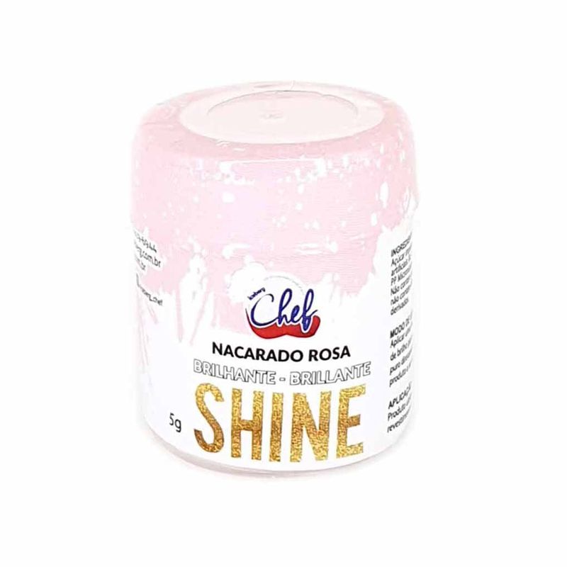 Pó Brilhante Alimentício Shine Rosa Nacarado 5g - Iceberg Chef