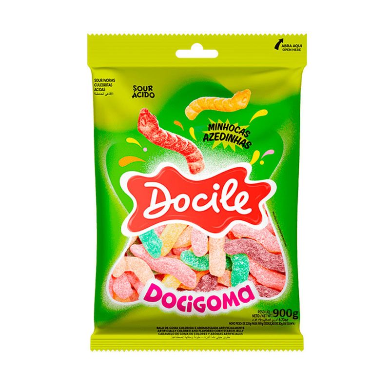 Bala Minhocas Azedinhas 900g - Docile