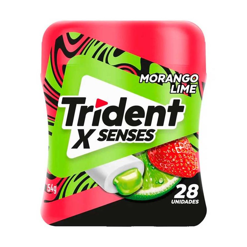 Goma de Mascar Trident X-Senses Morango Lime c/6 - Adams