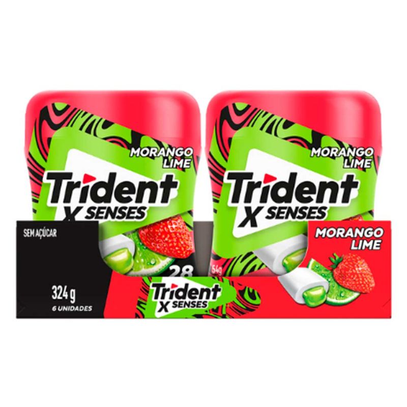 Goma de Mascar Trident X-Senses Morango Lime c/6 - Adams
