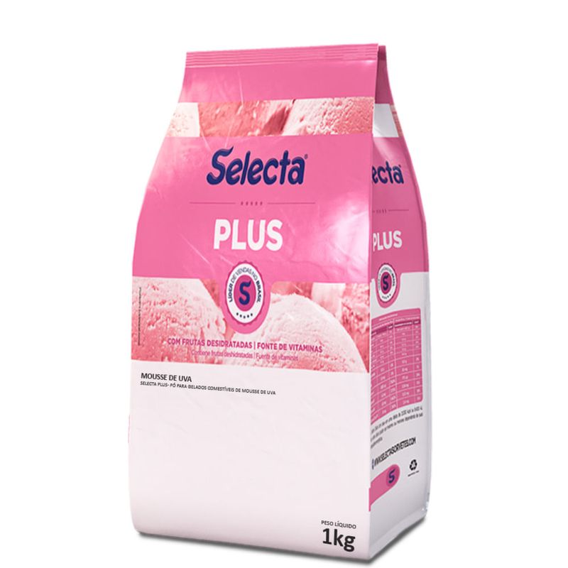 Plus Pó p/ Gelados Sabor Mousse de Uva 1kg- Selecta