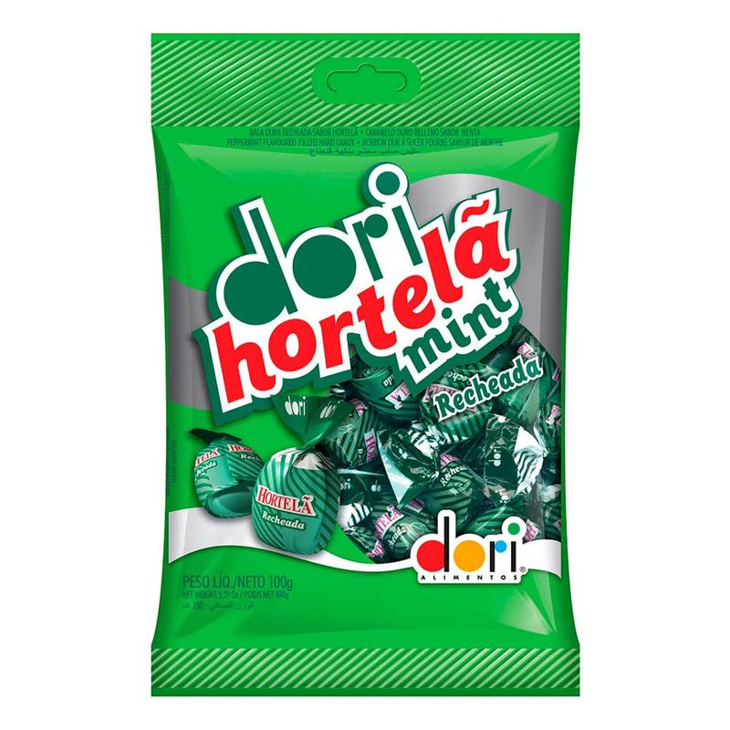 Bala Dura Recheada Hortelã 100g - Dori