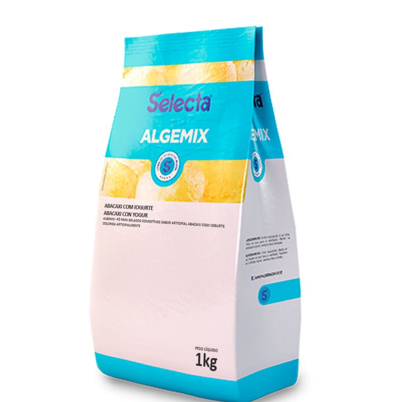 Algemix Pó p/ Gelados Sabor Abacaxi c/ Iogurte 1kg- Selecta