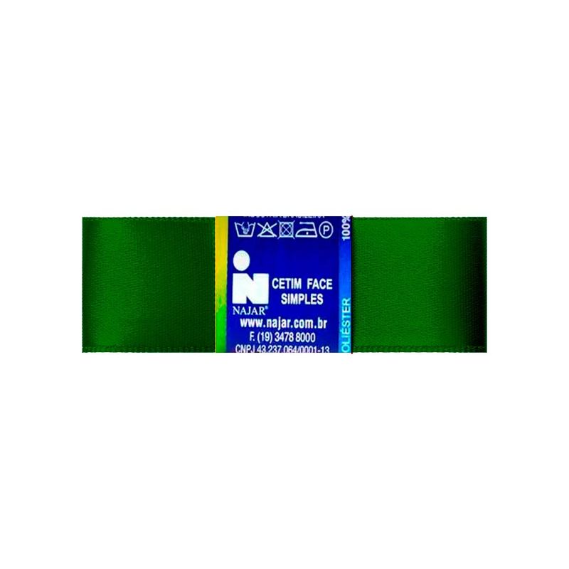 Fita Cetim Simples No5 Cor Verde Amazonas c/10m - Najar
