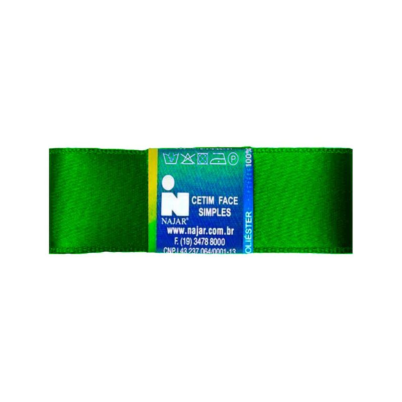 Fita Cetim Simples No5 Cor Verde Bandeira c/10m - Najar