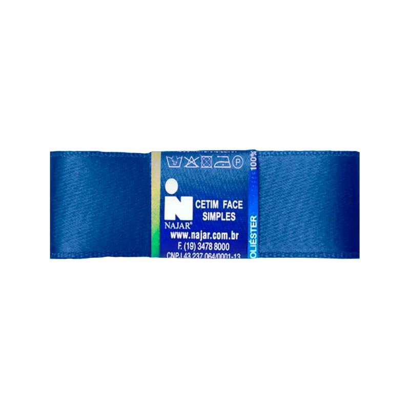 Fita Cetim Simples No5 Cor Azul Profundo c/10m - Najar
