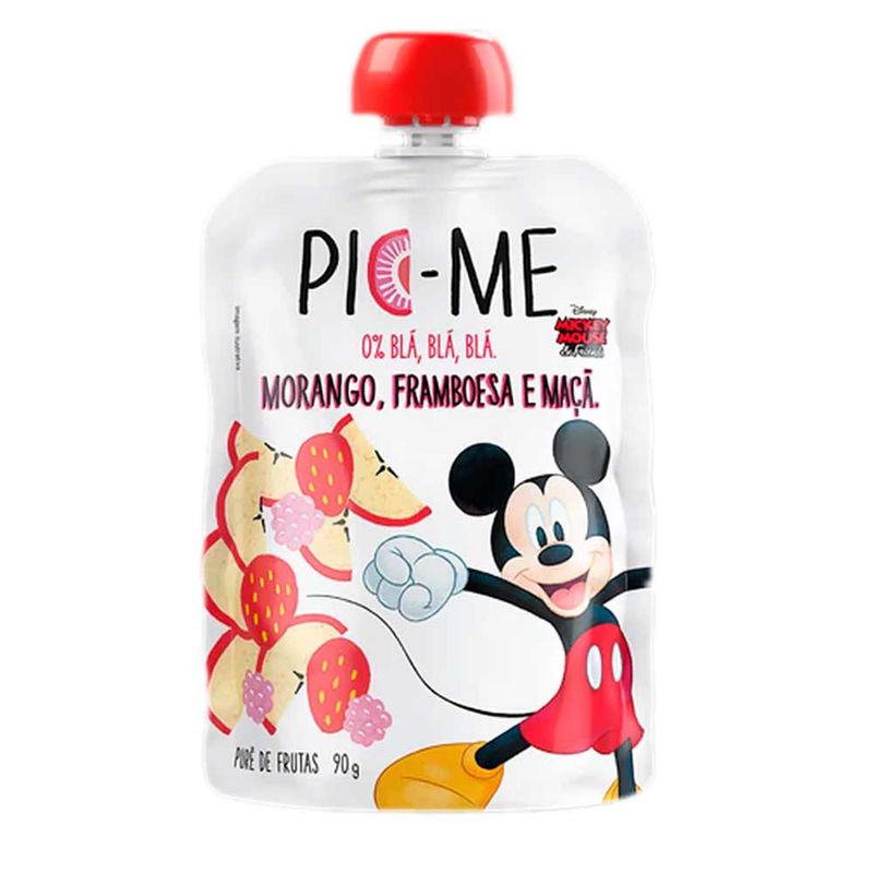 Purê de Frutas Disney Morango, Framboesa e Maçã 90g - Pic Me