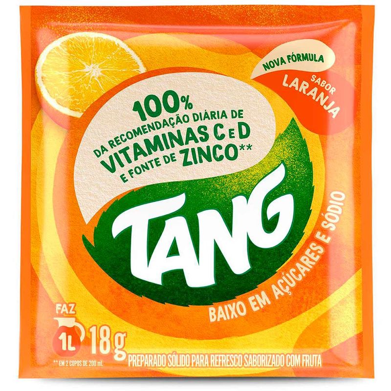 Refresco em Pó Sabor Laranja 18g - Tang