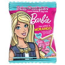 Bala Mastigável Barbie Morango 600g - Riclan