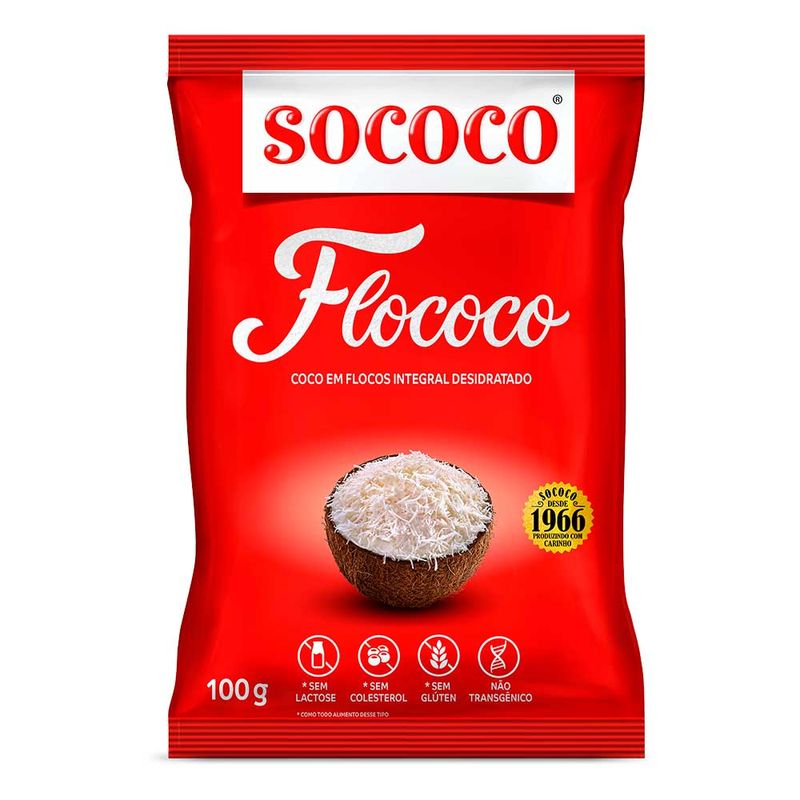Coco em Flocos Integral Desidratado Flococo 100g - Sococo