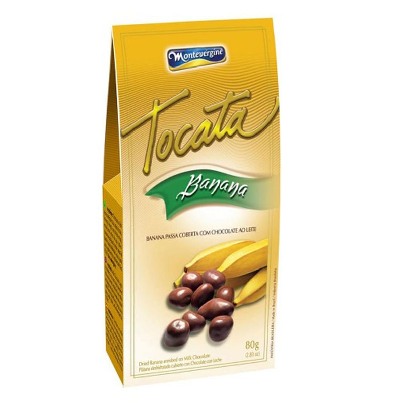 Banana Passa Coberta com Chocolate Tocata 80g - Montevérgine