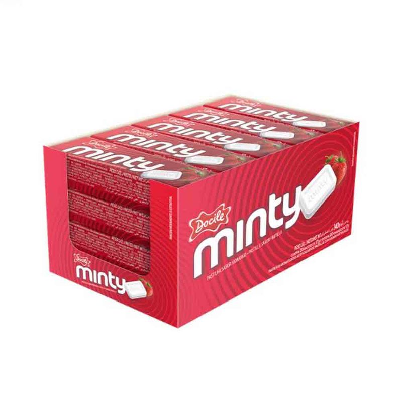 Pastilha Mentolada Minty Morango c/20 - Docile