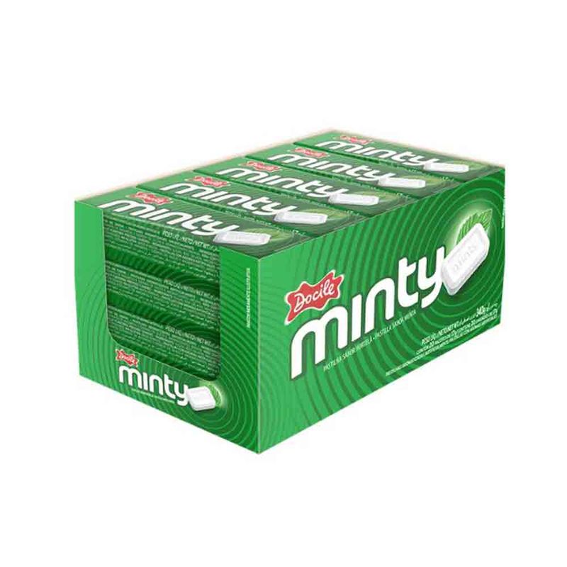 Pastilha Mentolada Minty Hortelã c/20 - Docile