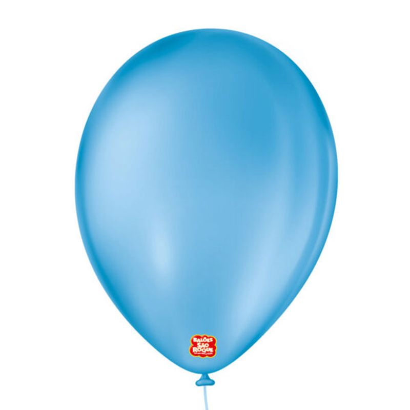 Balão Azul Turquesa Tamanho 9 c/50 - São Roque