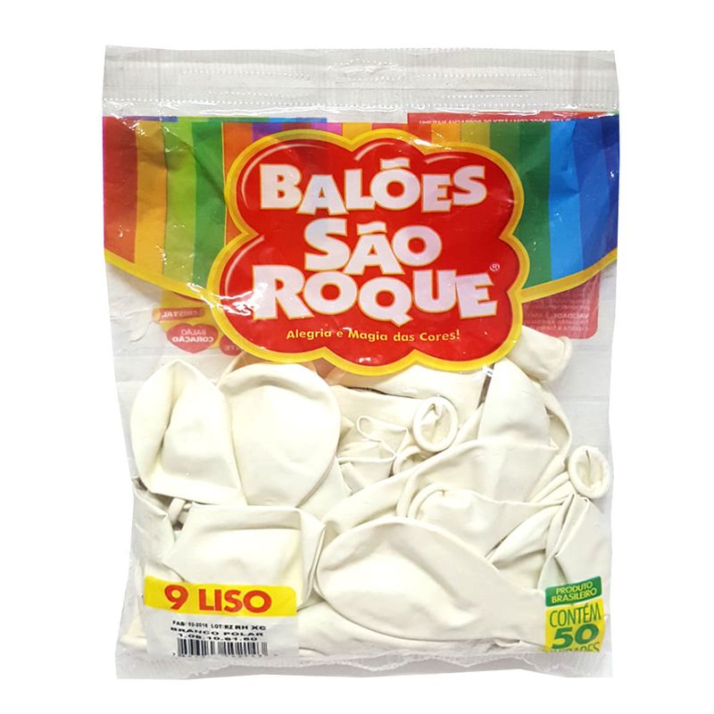 Balão Branco Polar Tamanho 9 c/50 - São Roque