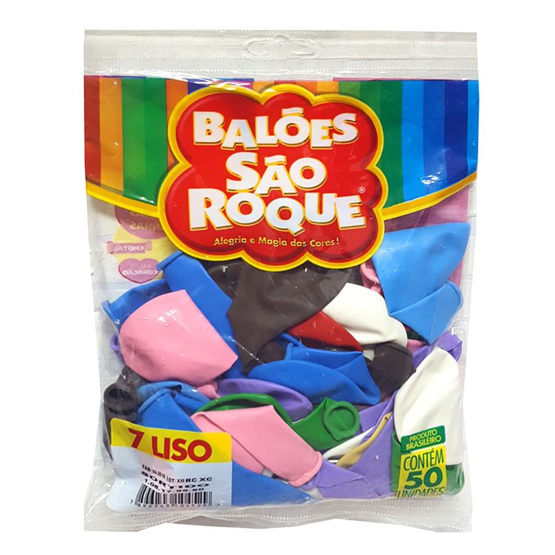 Balão Sortido Tamanho 7 c/50 - São Roque
