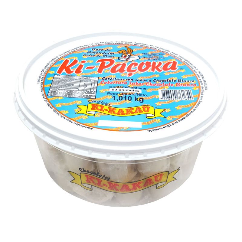 Paçoca Coberta com Chocolate Branco c/50 - Ki Kakau