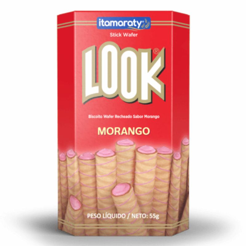 Wafer Recheado Look Morango 55g c/20 - Itamaraty