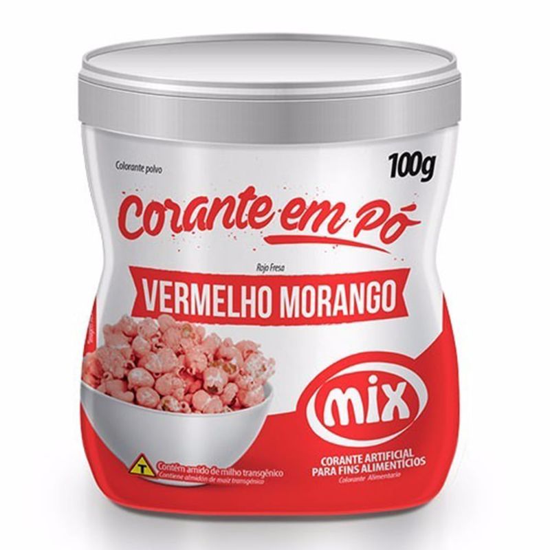 Corante em pó Vermelho Morango 100g - Mix