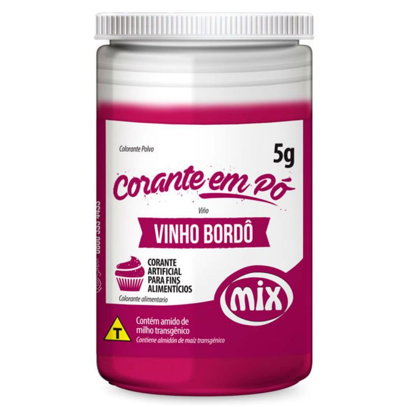 Corante em pó Vinho Bordo 5g - Mix