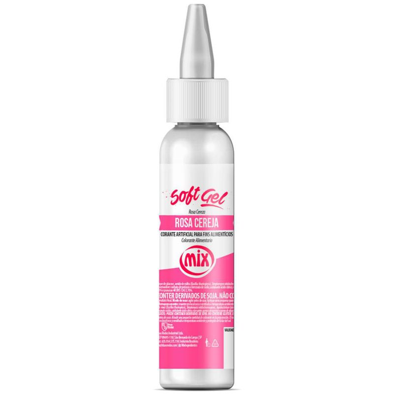 Corante Soft Gel Rosa Cereja 25g - Mix
