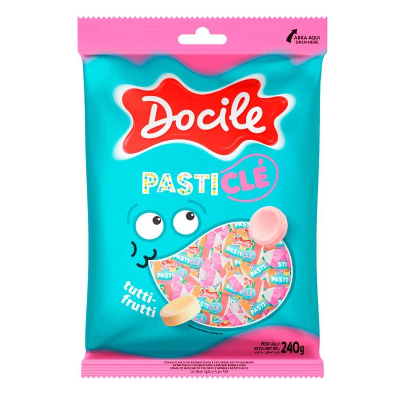 Pastilha Chiclete Pasticlé Tutti Frutti c/100 - Docile