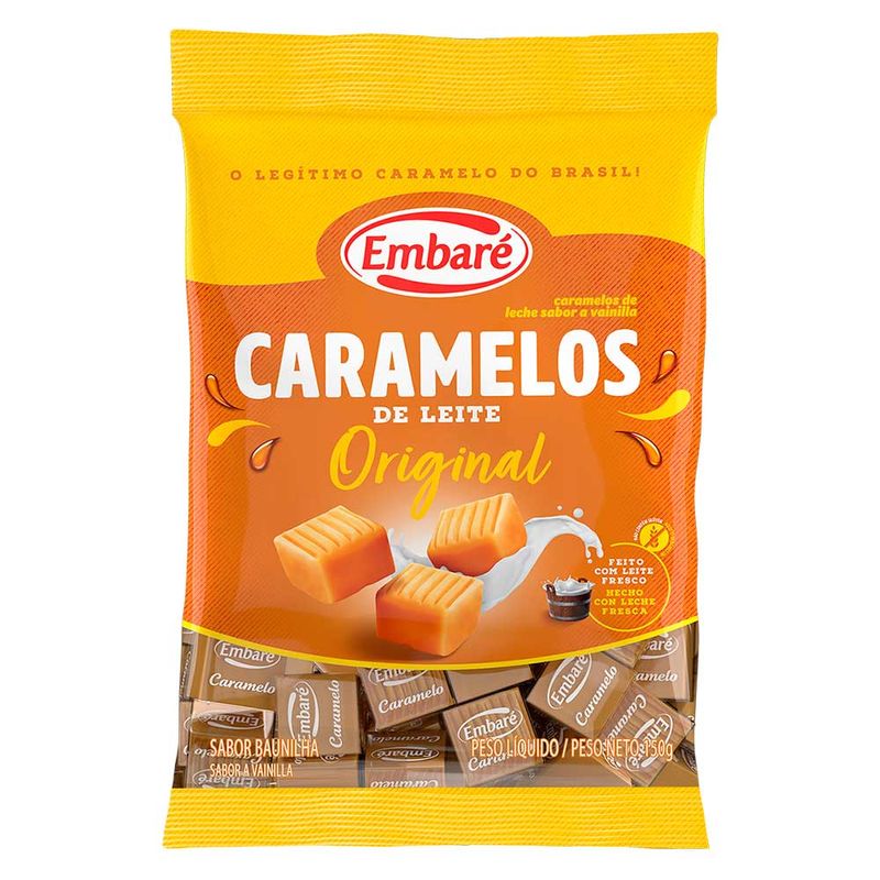 Bala de Caramelo Leite Sabor Baunilha 150g - Embaré