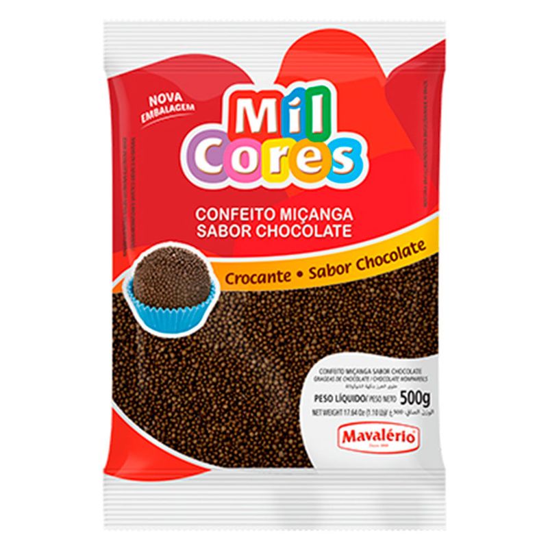 Confeito Miçanga Brigadeiro Mil Cores 500g - Mavalério