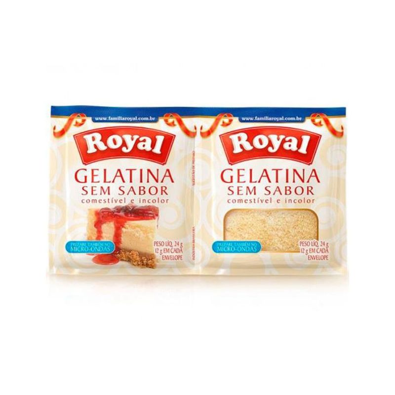 Gelatina Em Pó Sem Sabor Incolor 24g  - Royal