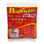 Balão Redondo Vermelho Tamanho 5 c/50 - Pic Pic