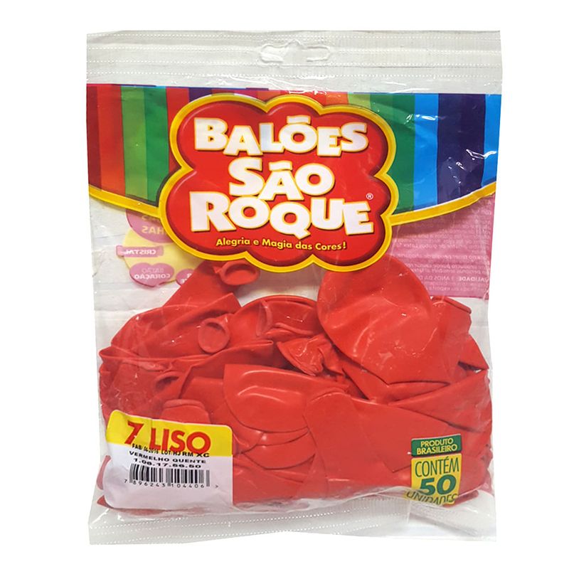 Balão Vermelho Quente Tamanho 7 c/50 - São Roque