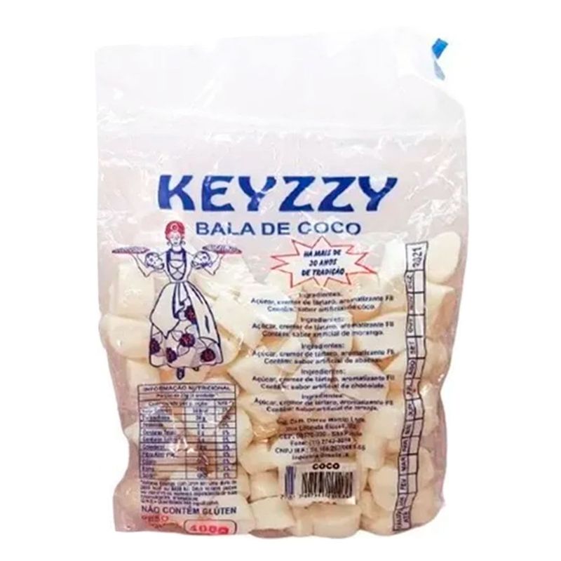 Bala de Coco Branca 400g - Keyzzy