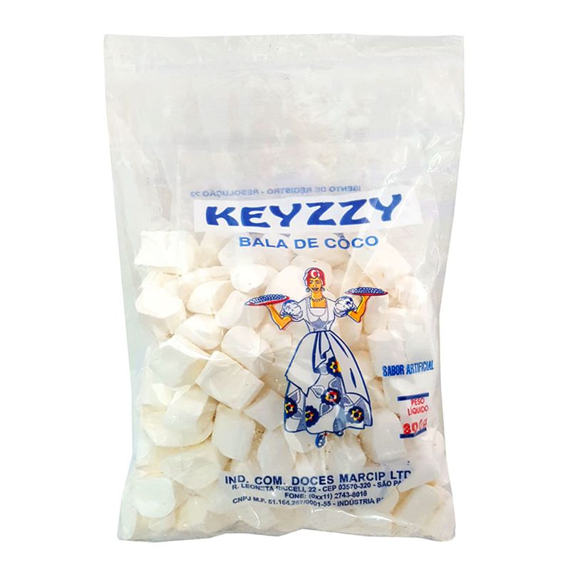 Bala de Coco Branca 800g - Keyzzy