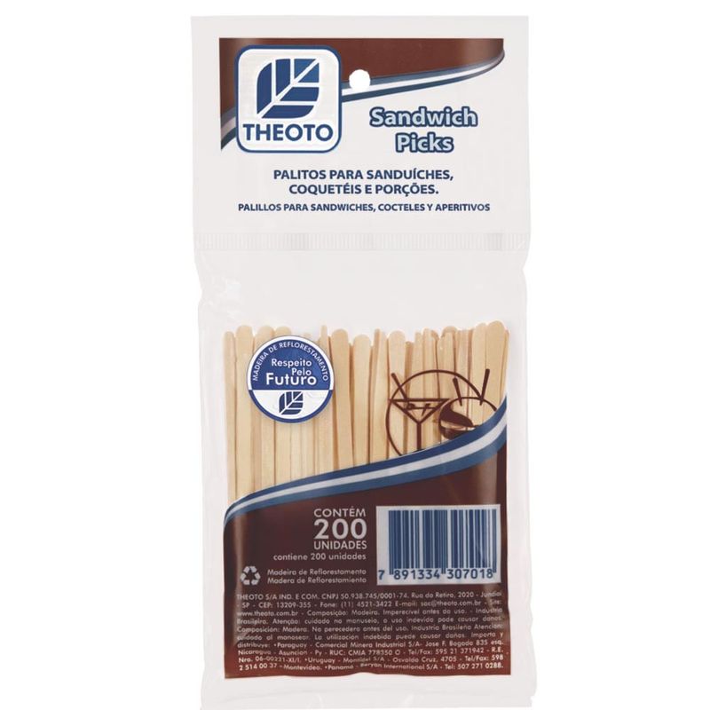 Palito p/ Sanduíche c/200 - Theoto