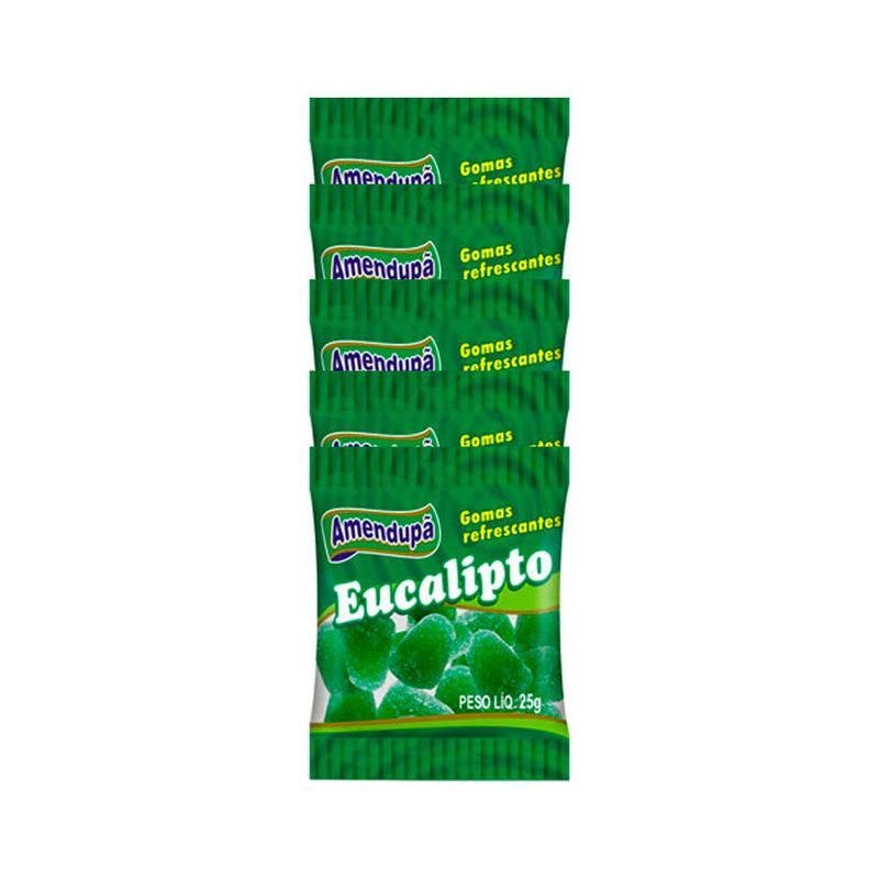 Bala de Goma Eucalipto Cartela 5x25g - Amendupã