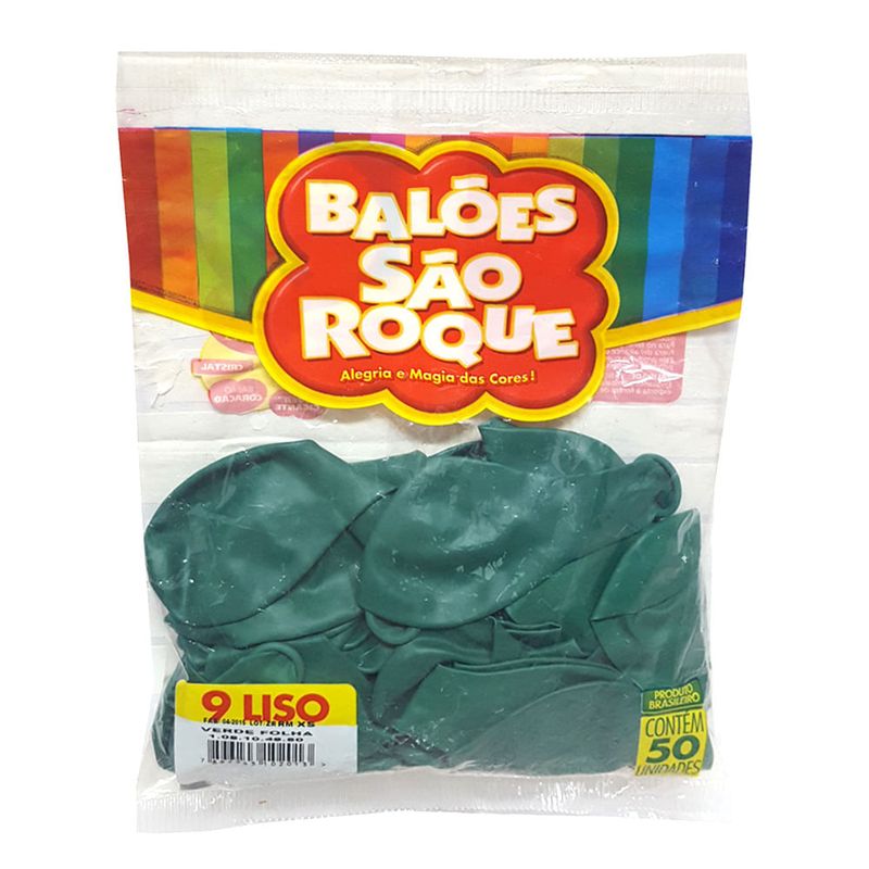 Balão Verde Folha Tamanho 9 c/50 - São Roque
