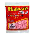 Balão Redondo Rosa Tamanho 5 c/50 - Pic Pic
