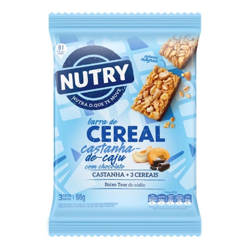 Barra de Cereais Nutry Castanha de Caju com Chocolate c/3 - Nutrimental