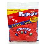 Balão Liso Vermelho Tamanho 7 c/50 - Pic Pic