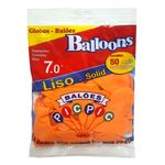 Balão Liso Laranja Tamanho 7 c/50 - Pic Pic
