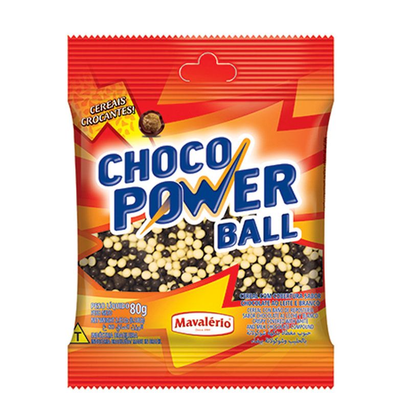 Choco Power Ball Médio Sortido 80g - Mavalério