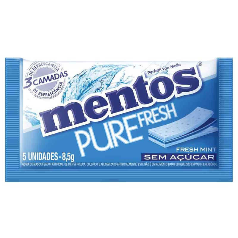 Chiclete Mentos Pure 3Fresh Mint c/15 - Perfetti