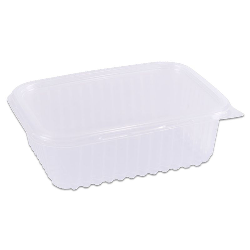Pote Plástico Retangular Transparente Freezer/Microondas 500ml c/24 - Prafesta
