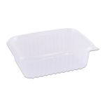 Pote Plástico Retangular Transparente Freezer/Microondas 250ml c/24 - Prafesta