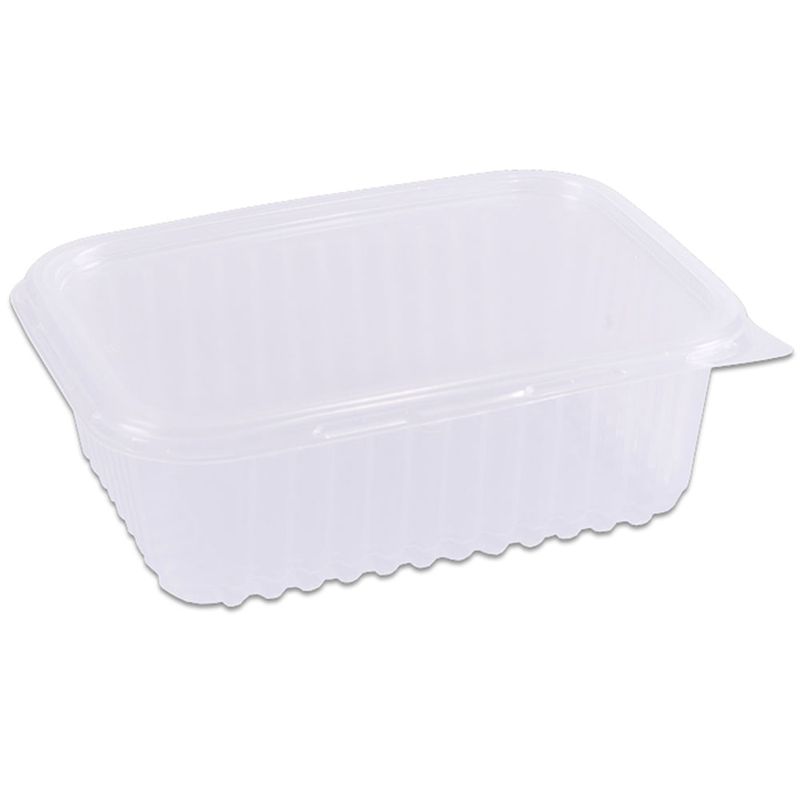 Pote Plástico Retangular Transparente Freezer/Microondas 750ml c/24 - Prafesta